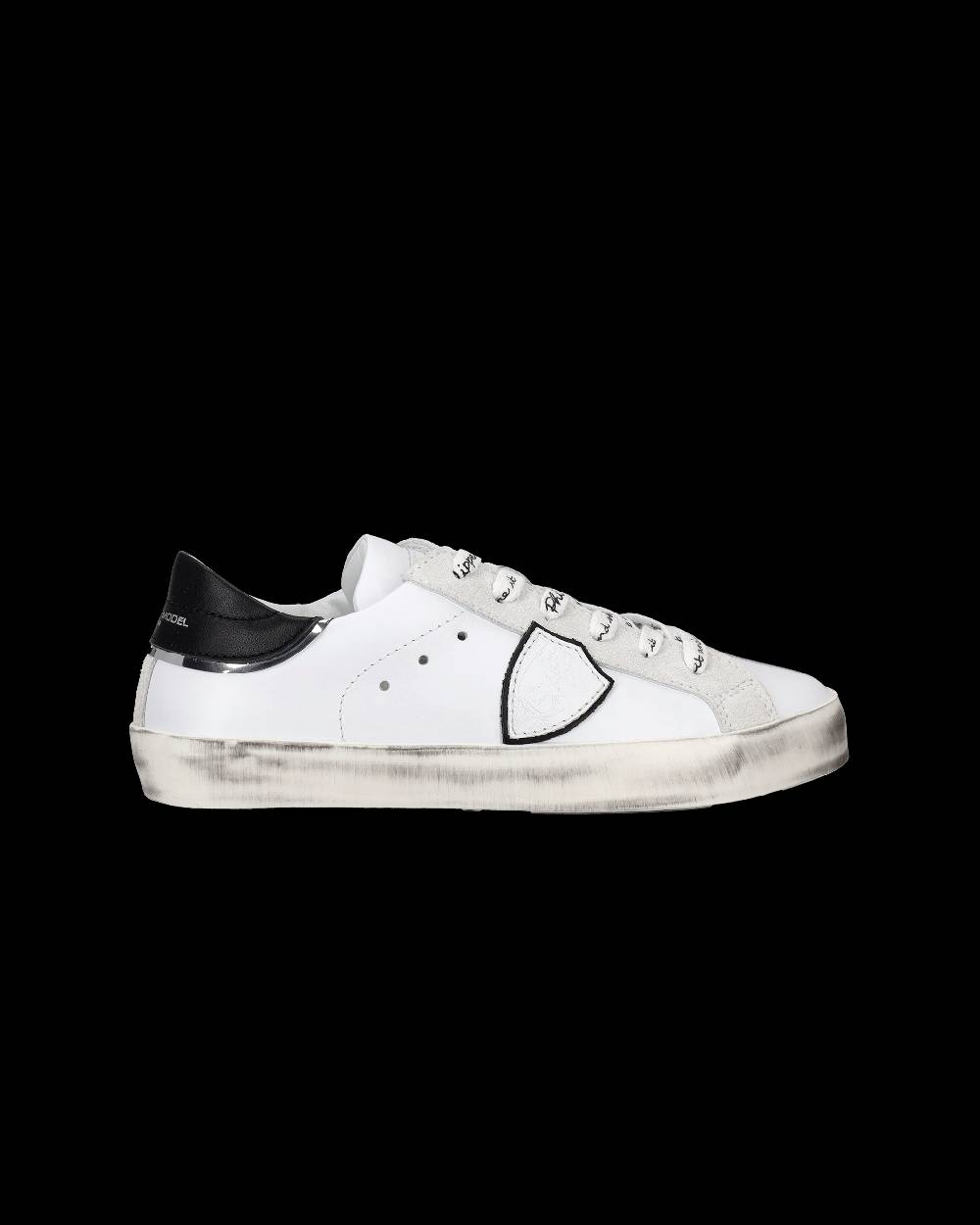 Philippe Model Sneakers Paris da Bambini Bianche e Nere in Pelle 2025