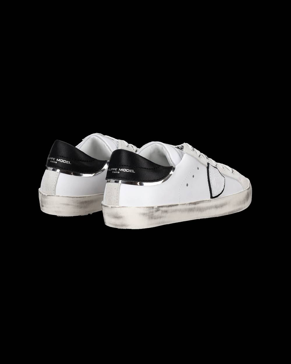 Philippe Model Sneakers Paris da Bambini Bianche e Nere in Pelle 2025