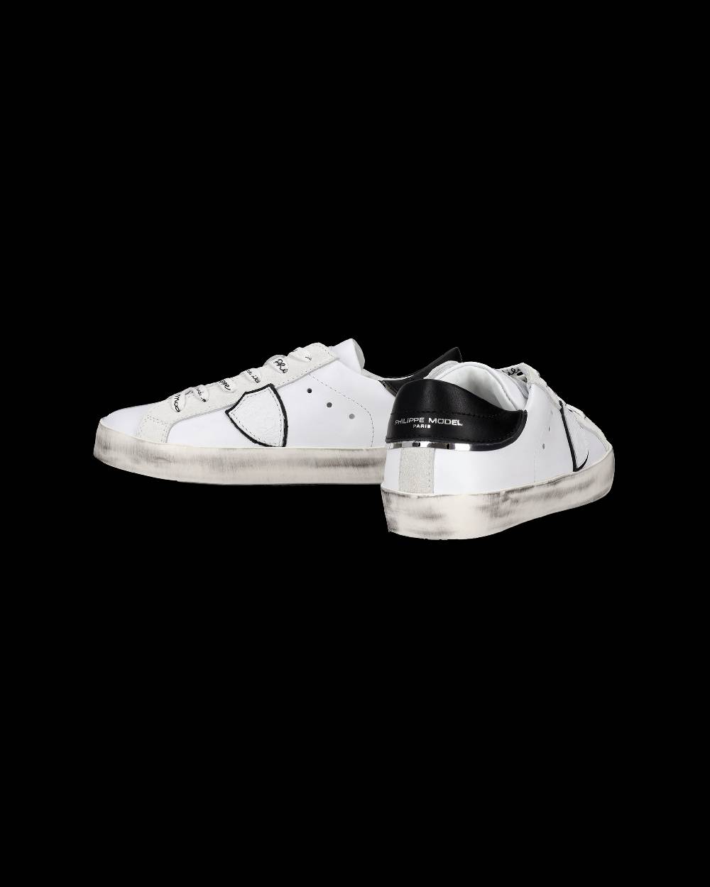 Philippe Model Sneakers Paris da Bambini Bianche e Nere in Pelle 2025
