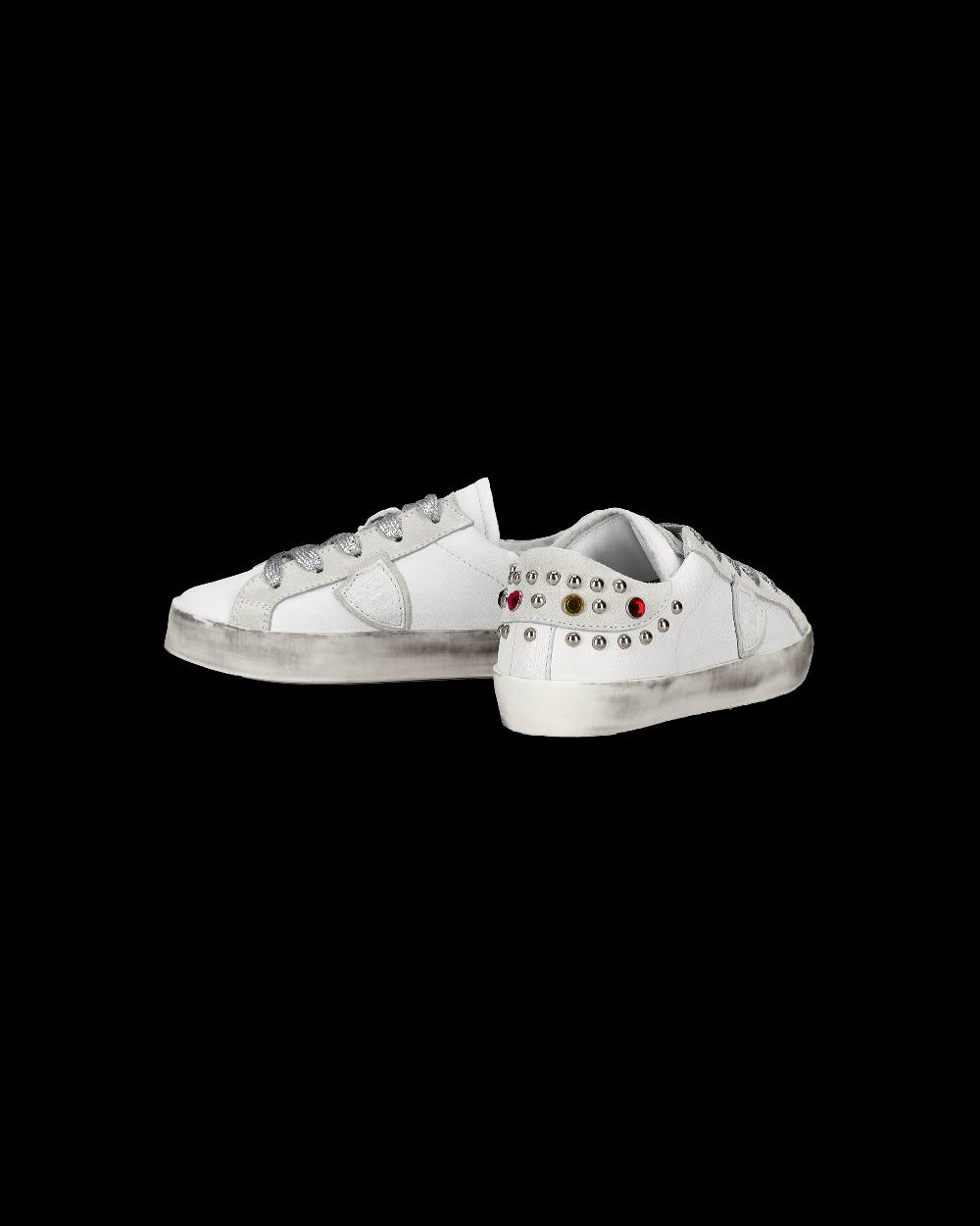 Philippe Model Sneakers Paris da Bambini Bianche e Grigie in Pelle Nuovo