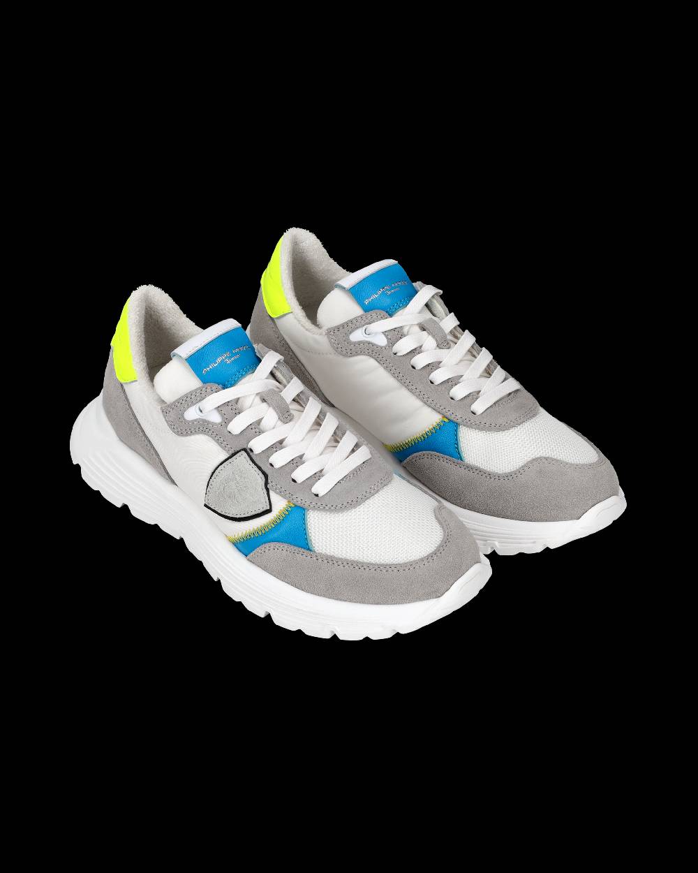 Philippe Model Sneakers Antibes da Bambini Grigie e Gialle in Pelle Pezzi Unici