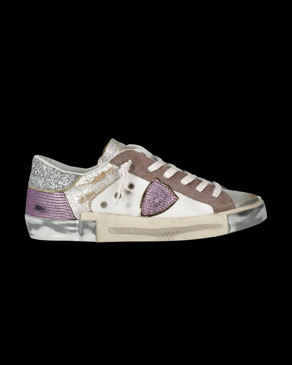 Philippe Model Sneaker Prsx Donna, Bianco Beige e Viola Presa