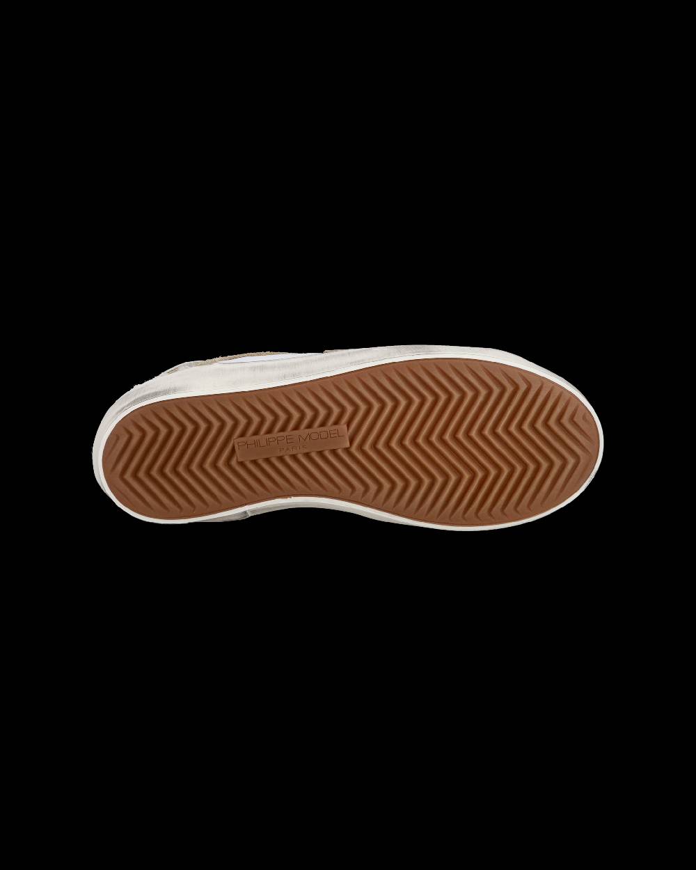 Philippe Model Sneakers basse Paris da Bambino in pelle, Bianco Oro Outlet