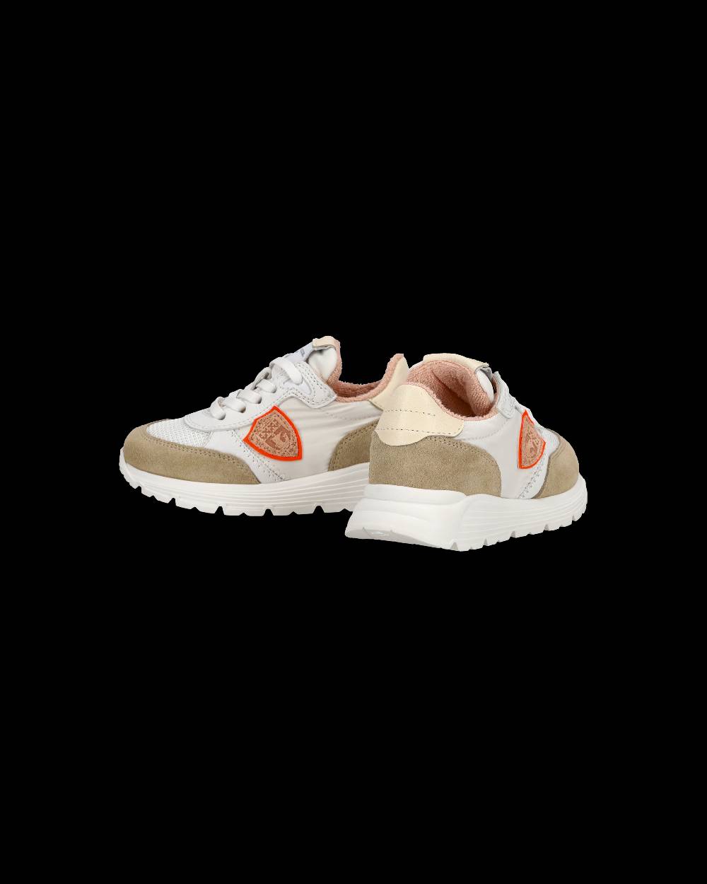 Philippe Model Baby Antibes Low-Top Sneakers in Nylon And Leather, White Beige Hotsell