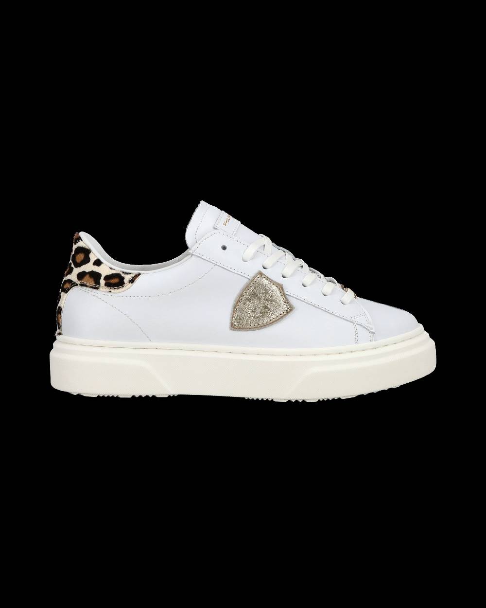 Philippe Model Junior Temple Low-Top Sneakers in Leather, White Pink I Più Venduti