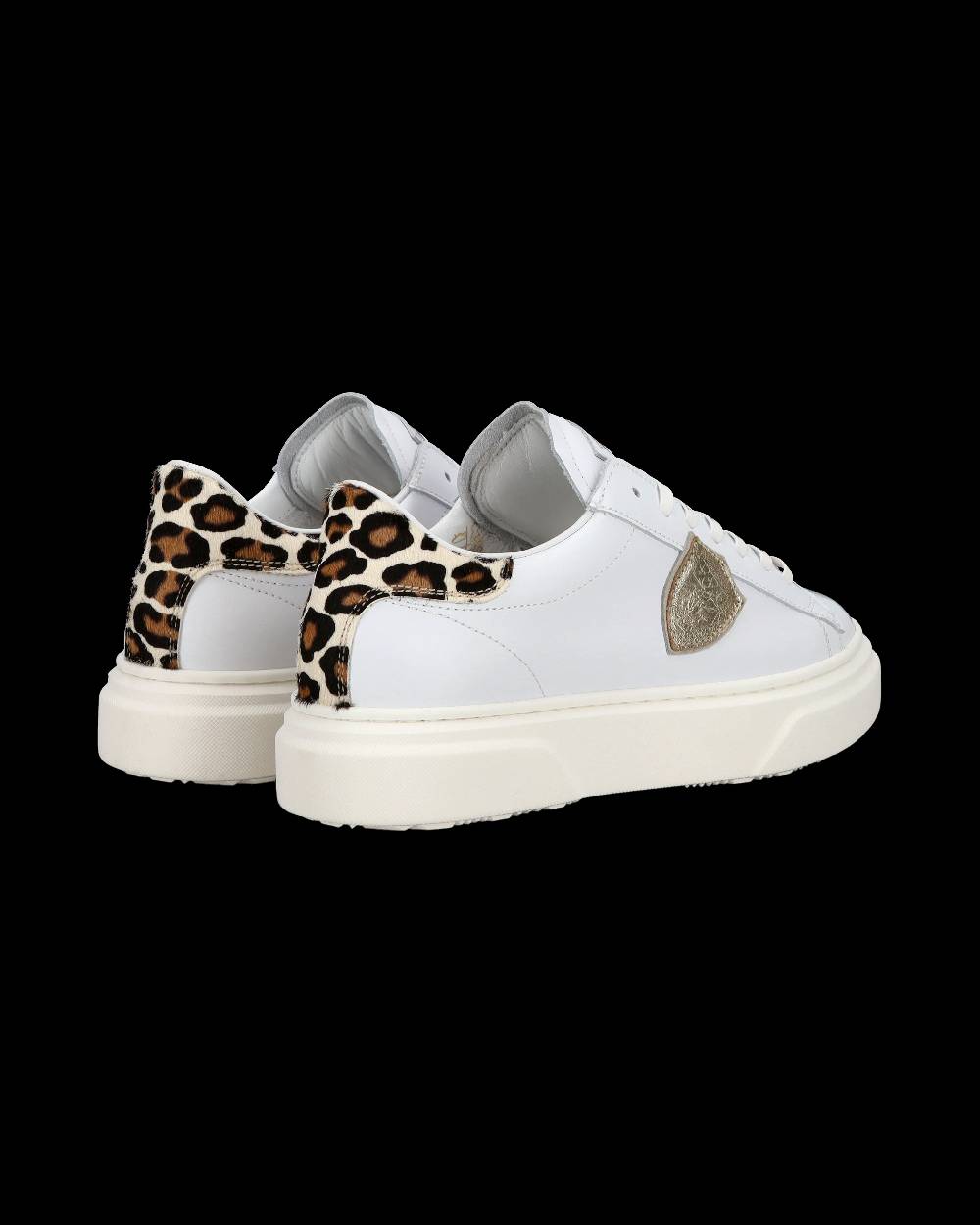 Philippe Model Junior Temple Low-Top Sneakers in Leather, White Pink I Più Venduti