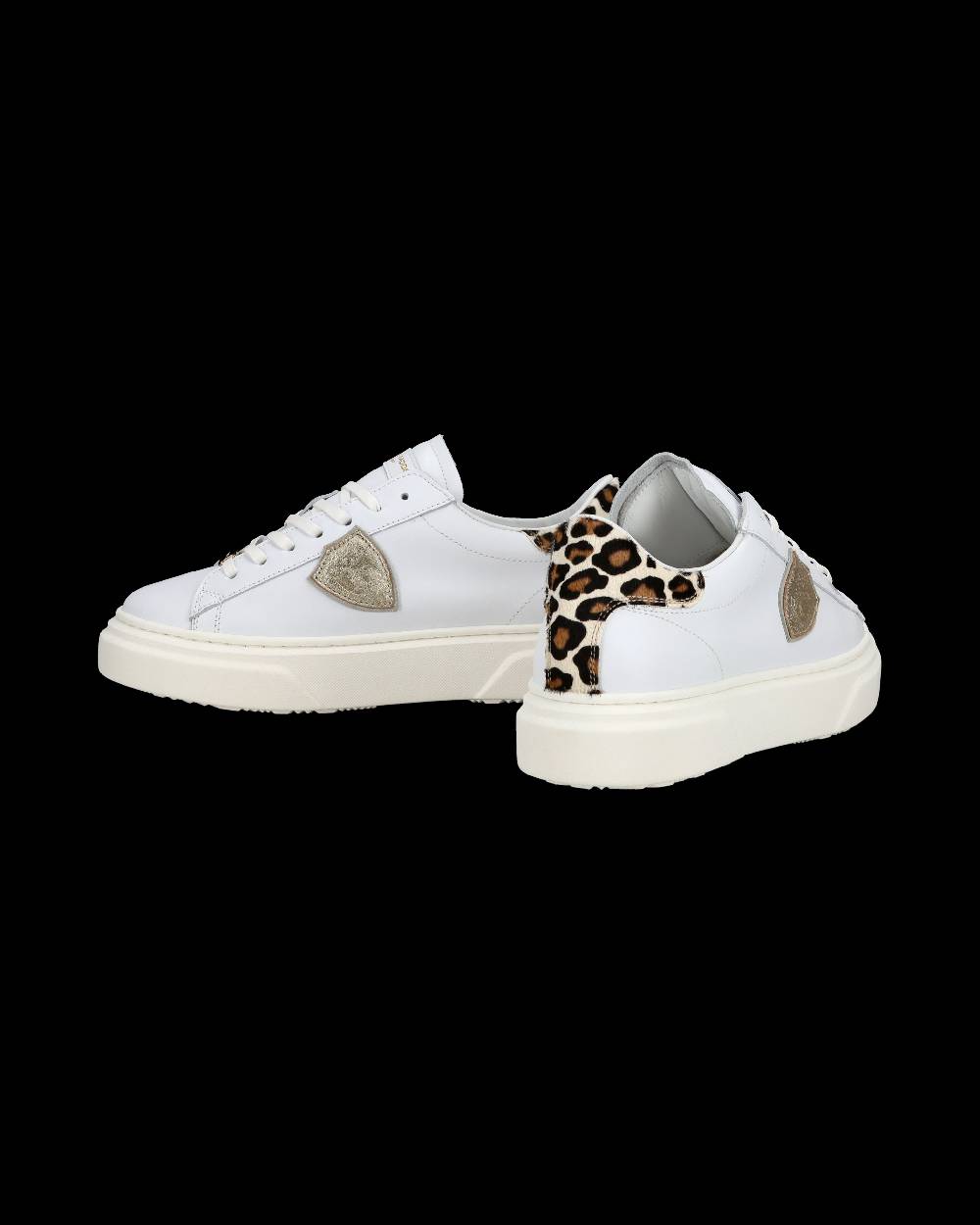 Philippe Model Junior Temple Low-Top Sneakers in Leather, White Pink I Più Venduti