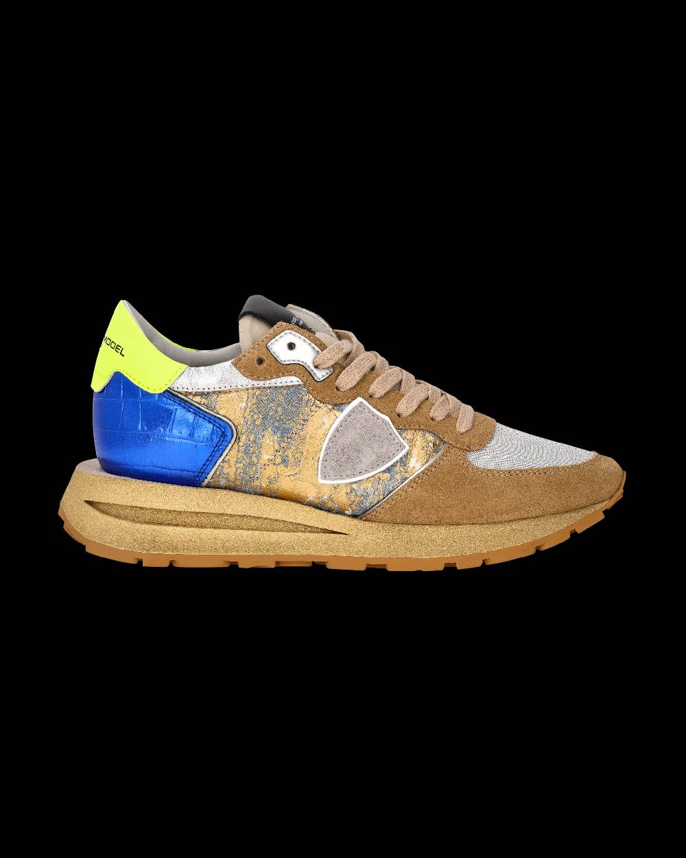 Philippe Model Sneaker Tropez Haute Donna, Sabbia e Bluette Nuovo