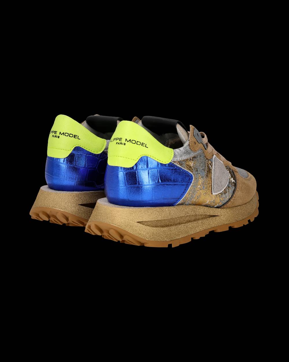 Philippe Model Sneaker Tropez Haute Donna, Sabbia e Bluette Nuovo