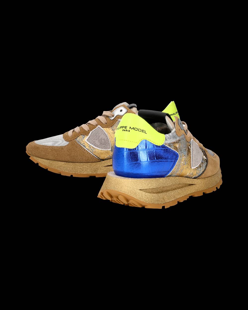 Philippe Model Sneaker Tropez Haute Donna, Sabbia e Bluette Nuovo