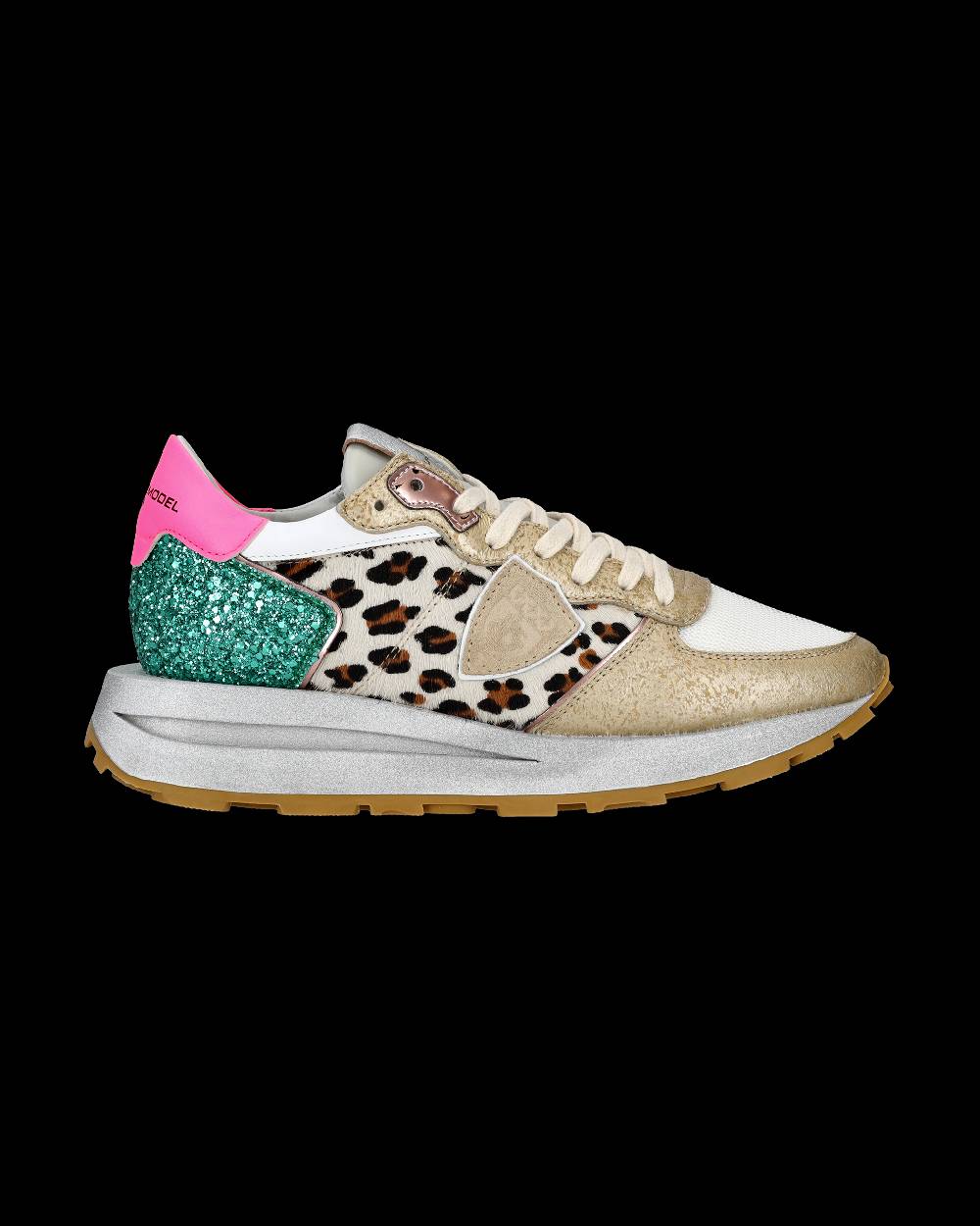 Philippe Model Sneaker basse Tropez Haute donna - bianco, fucsia e animalier Vendita