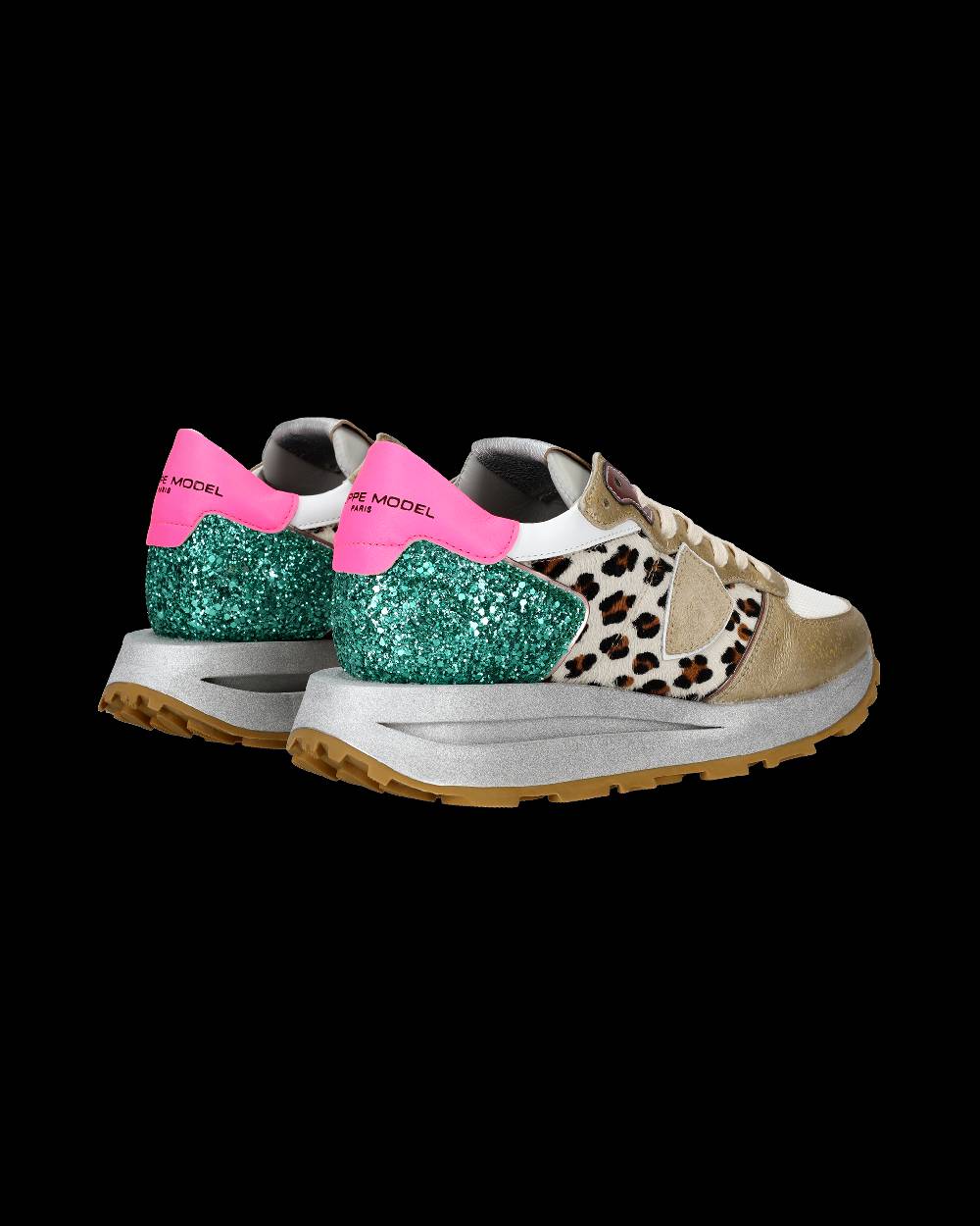 Philippe Model Sneaker basse Tropez Haute donna - bianco, fucsia e animalier Vendita