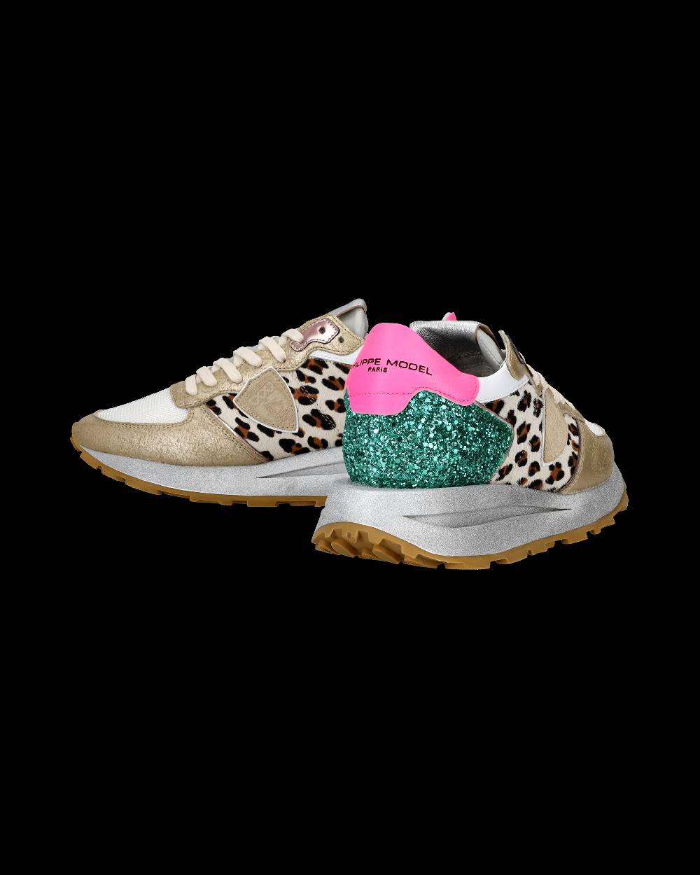 Philippe Model Sneaker basse Tropez Haute donna - bianco, fucsia e animalier Vendita