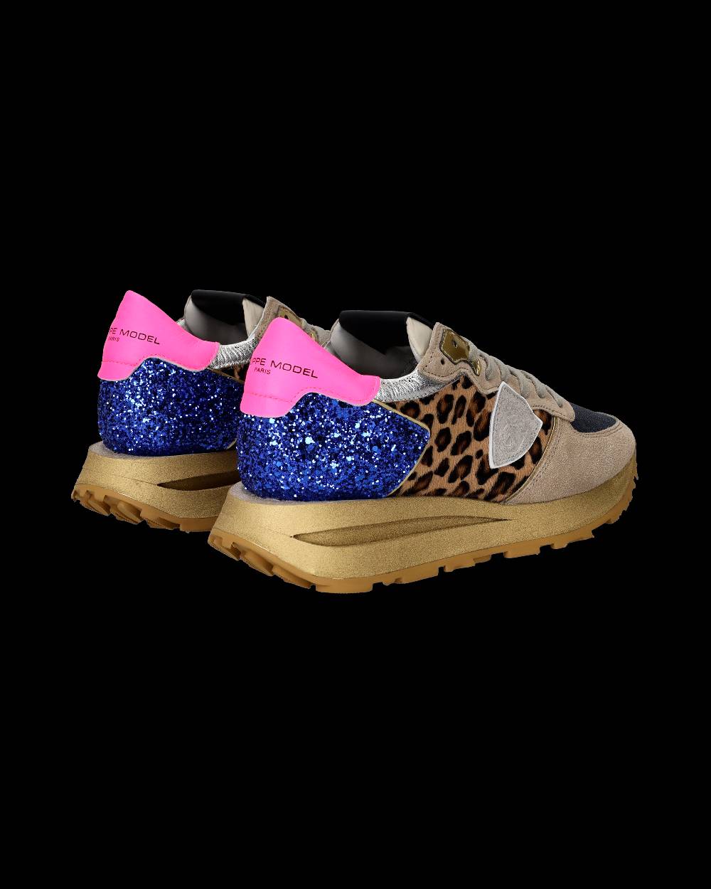 Philippe Model Sneaker basse Tropez Haute donna - beige, bluette e rosa Spedizione Gratuita