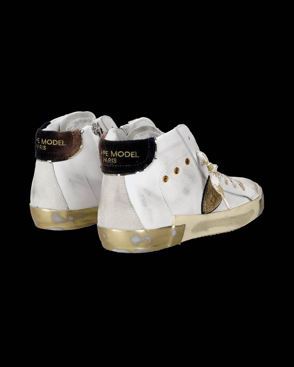 Philippe Model Sneaker high Paris donna - bianco e oro Fino Al -60%