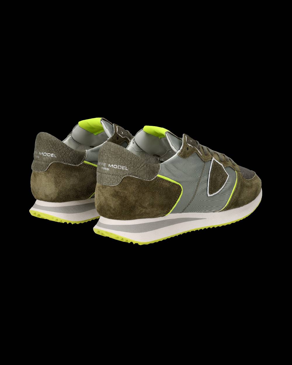 Philippe Model Sneakers Trpx da Uomo Verde militare e Gialle in Tessuto Tecnico Outlet