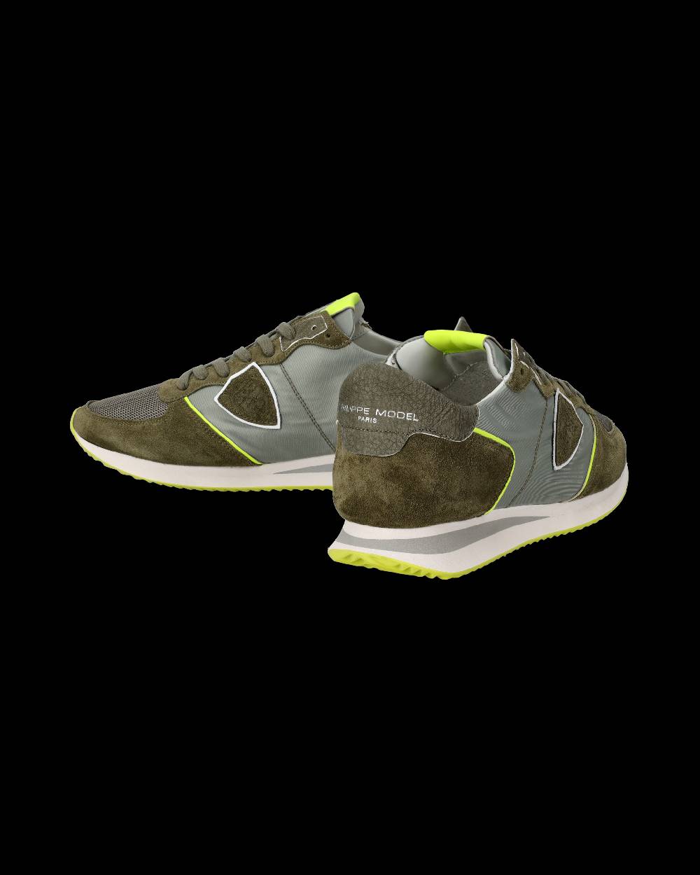 Philippe Model Sneakers Trpx da Uomo Verde militare e Gialle in Tessuto Tecnico Outlet