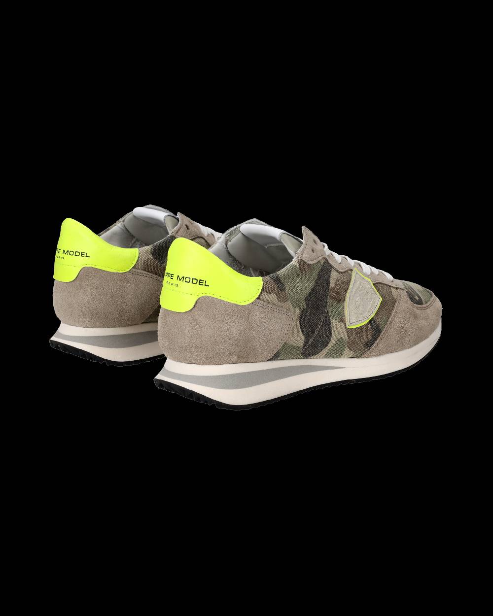 Philippe Model Sneakers Trpx da Uomo Verdi e Gialle in Tessuto Tecnico Saldi