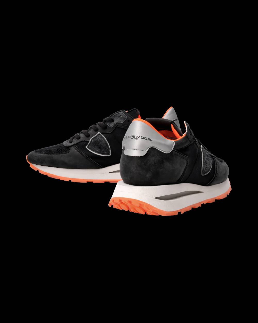 Philippe Model Sneaker Tropez Haute Uomo, Nero e Arancio Sottocosto