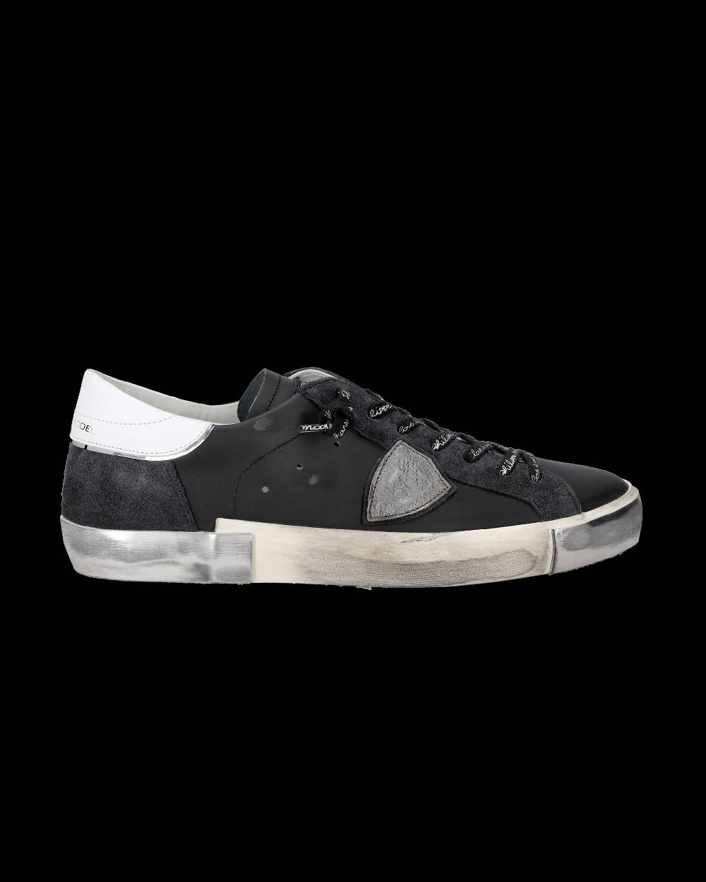Philippe Model Sneaker bassa Prsx uomo - nero e argento In Saldo