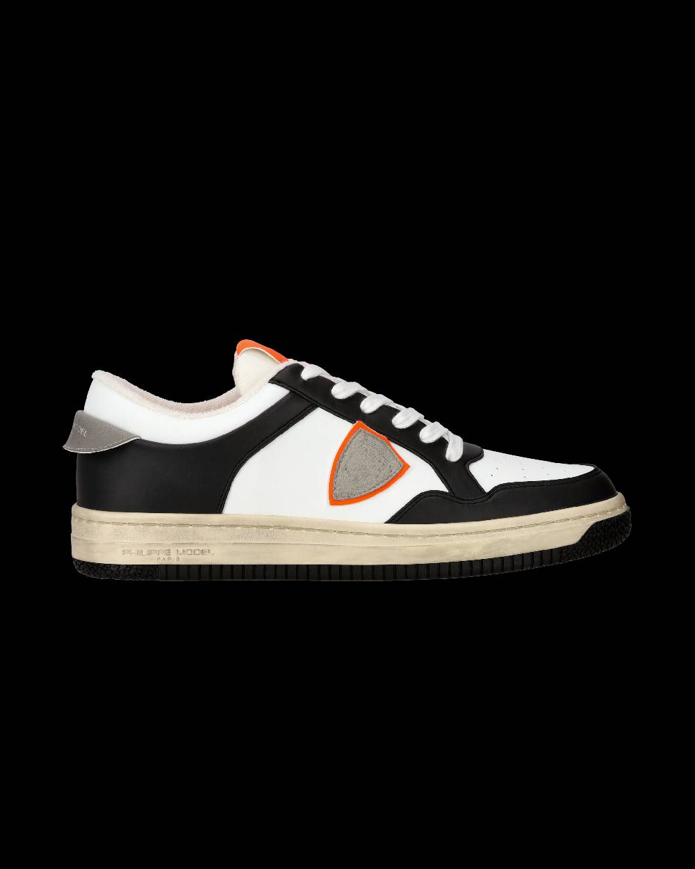 Philippe Model Sneaker streetwear Lyon da uomo in pelle riciclata - Nero e arancione Negozio