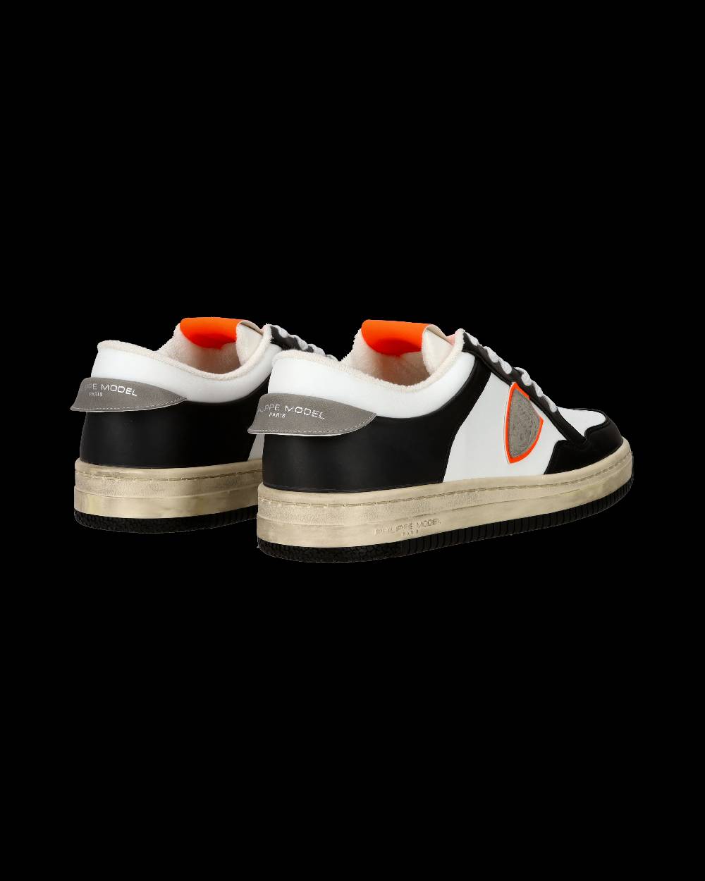 Philippe Model Sneaker streetwear Lyon da uomo in pelle riciclata - Nero e arancione Negozio