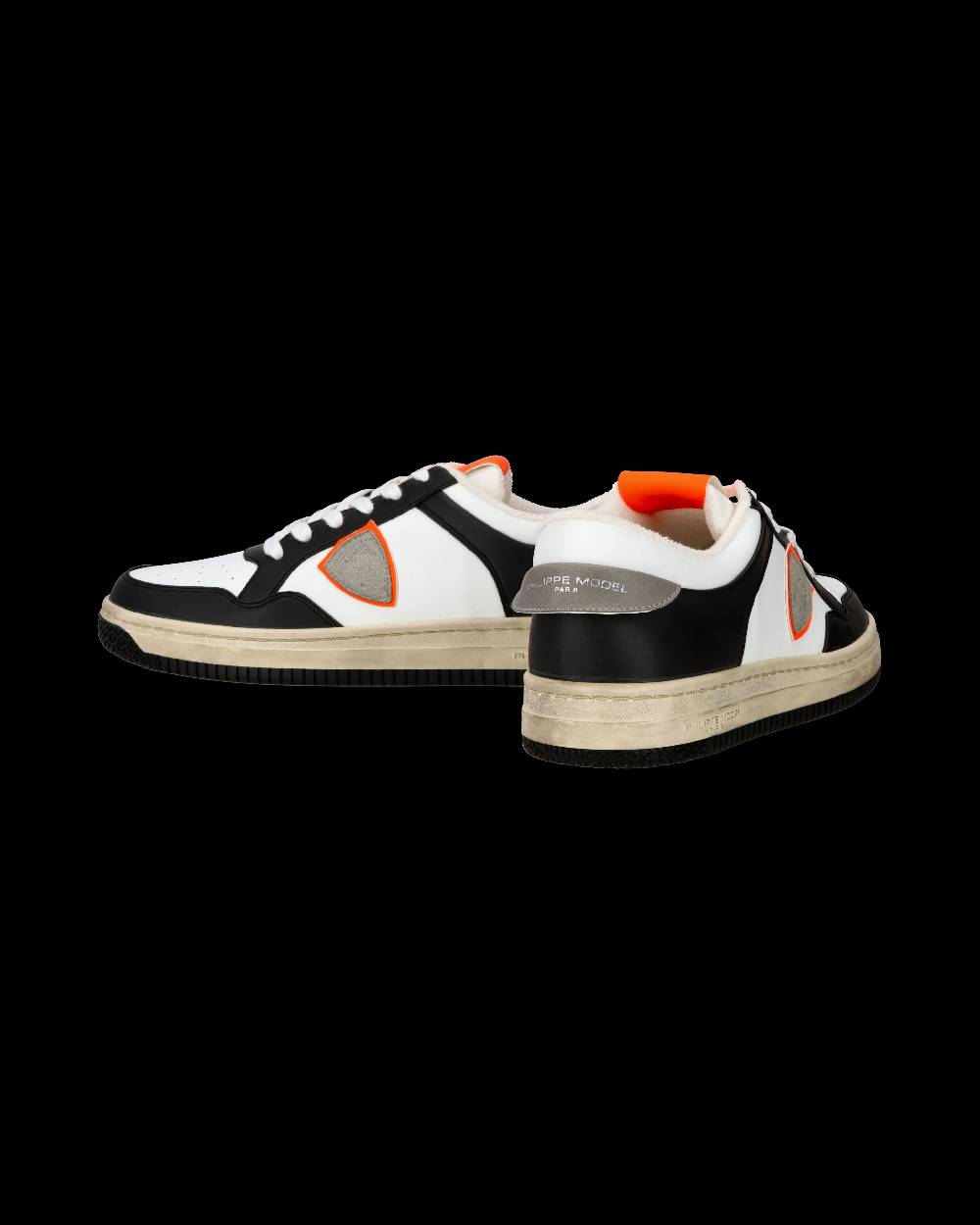 Philippe Model Sneaker streetwear Lyon da uomo in pelle riciclata - Nero e arancione Negozio