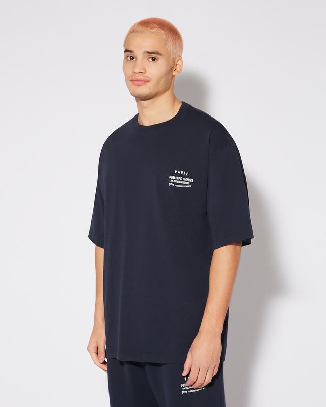 Philippe Model T-Shirt Maurice da Uomo Blu in Jersey In Saldo