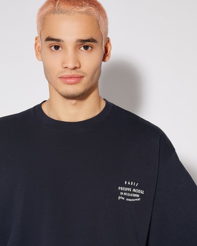 Philippe Model T-Shirt Maurice da Uomo Blu in Jersey In Saldo