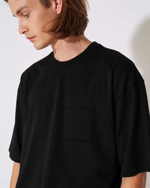 Philippe Model T-Shirt Maurice da Uomo Nera in Jersey Moda