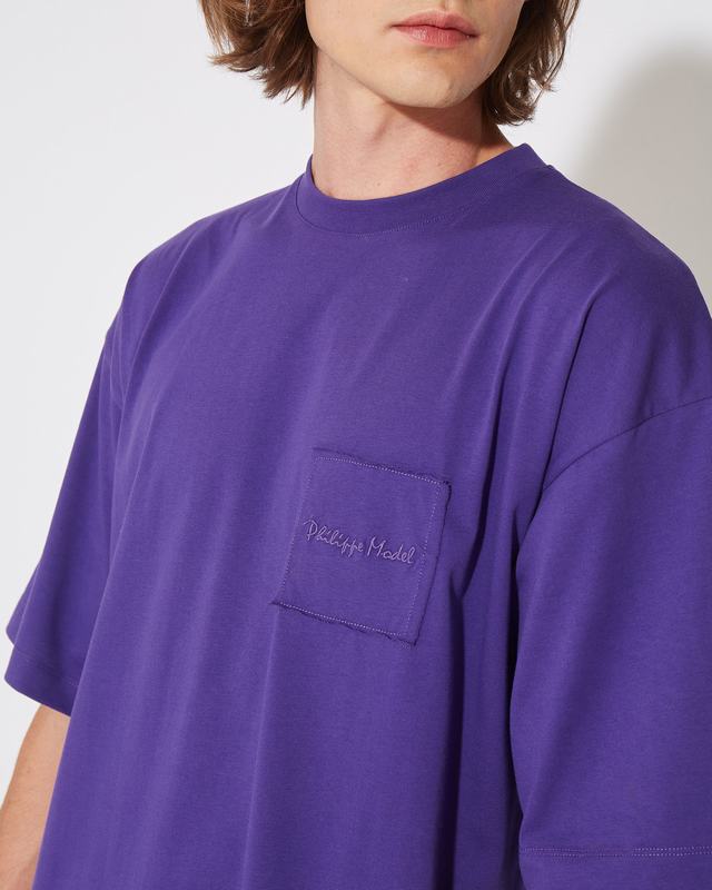 Philippe Model T-Shirt Maurice da Uomo Viola in Jersey Offerte giornaliere