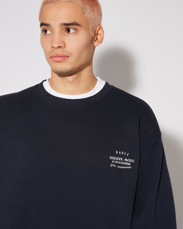 Philippe Model Felpa girocollo Benjamin da Uomo Blu in Jersey In Linea