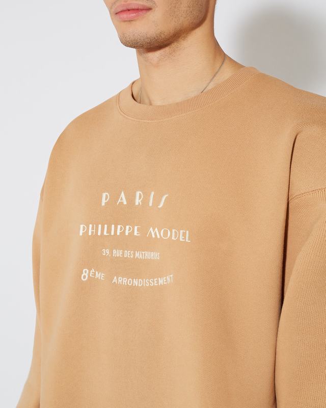 Philippe Model Felpa girocollo Benjamin da Uomo Marrone in Jersey Nuovo