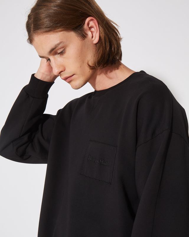 Philippe Model Felpa girocollo BASTIEN da Uomo Nera in Jersey Qualità