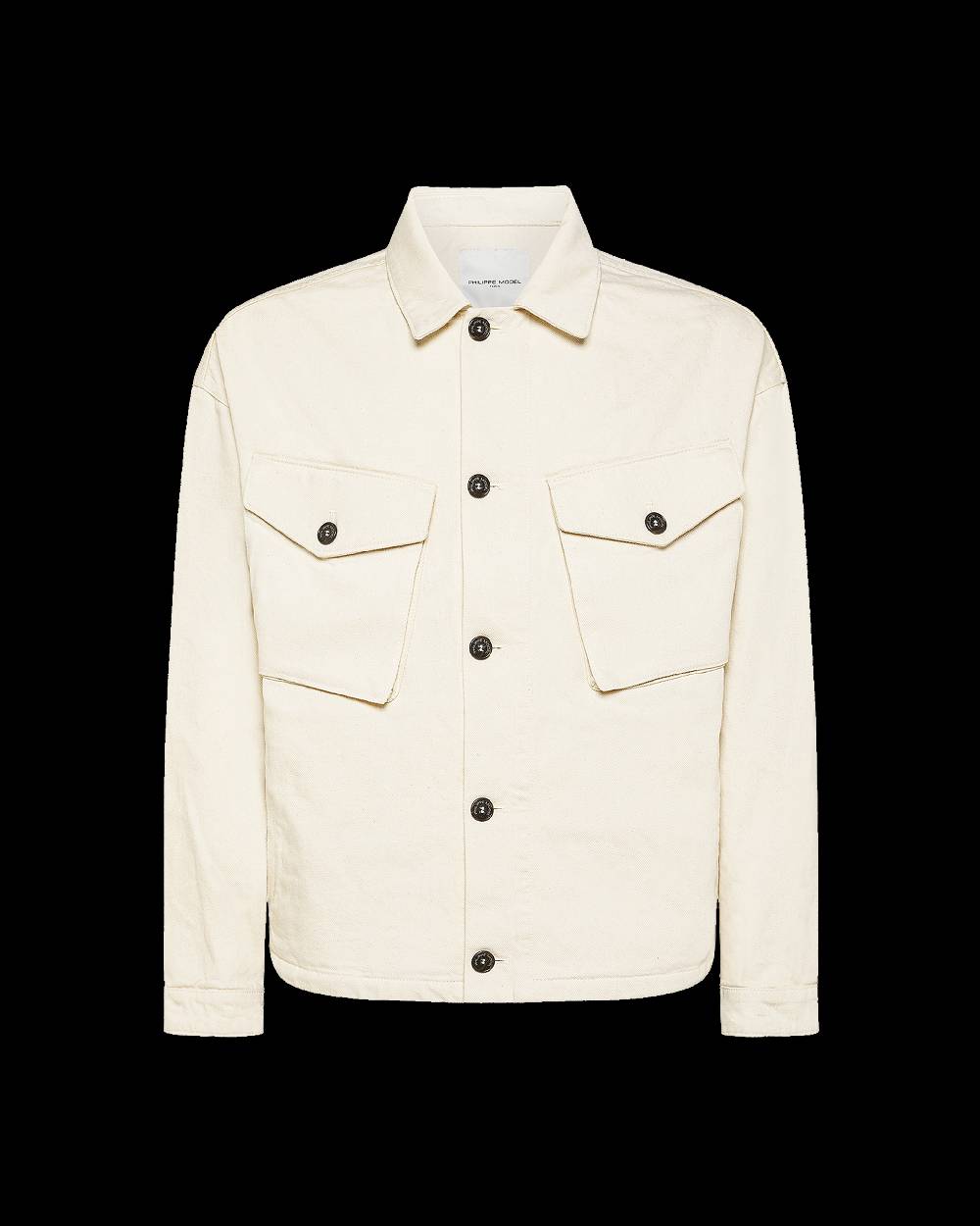 Philippe Model Giacca GERARD da Uomo Beige ecru in Bull Denim Spedizione Gratuita