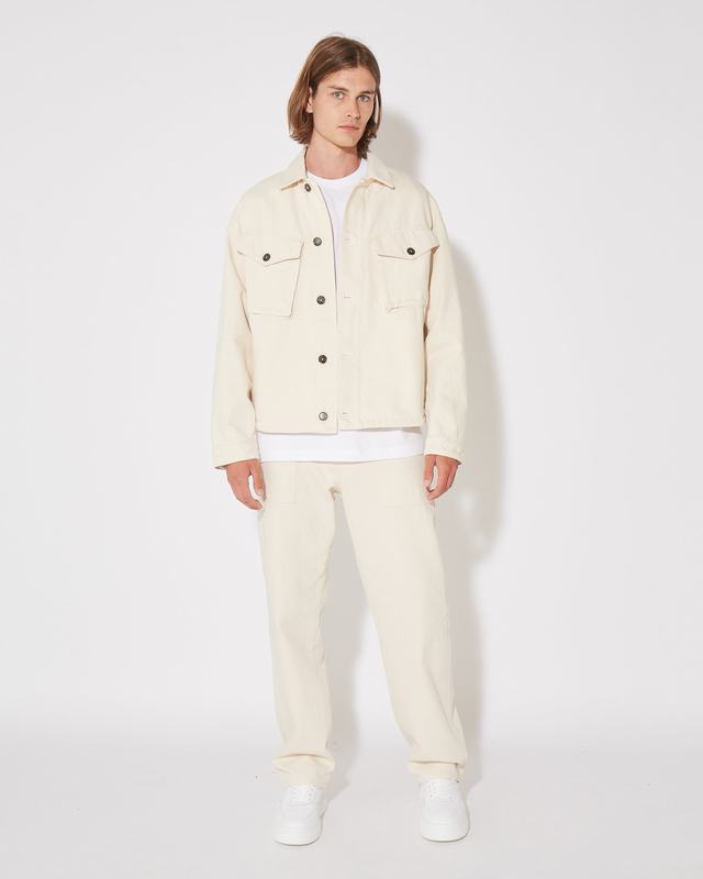 Philippe Model Giacca GERARD da Uomo Beige ecru in Bull Denim Spedizione Gratuita