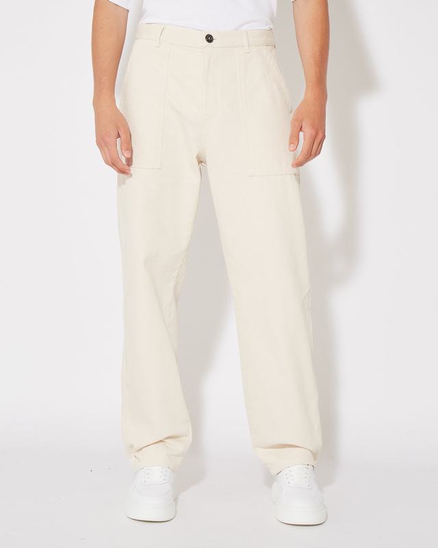 Philippe Model Pantaloni CHARLES da Uomo Ecru in Bull Denim