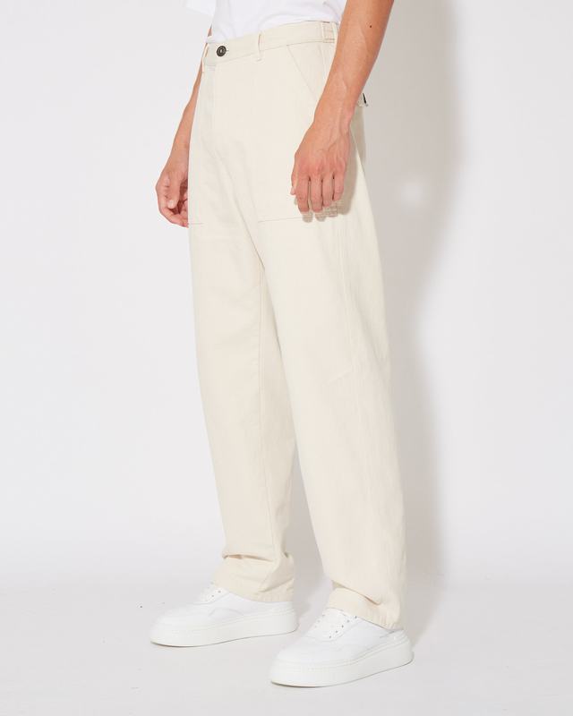 Philippe Model Pantaloni CHARLES da Uomo Ecru in Bull Denim Pezzi Unici