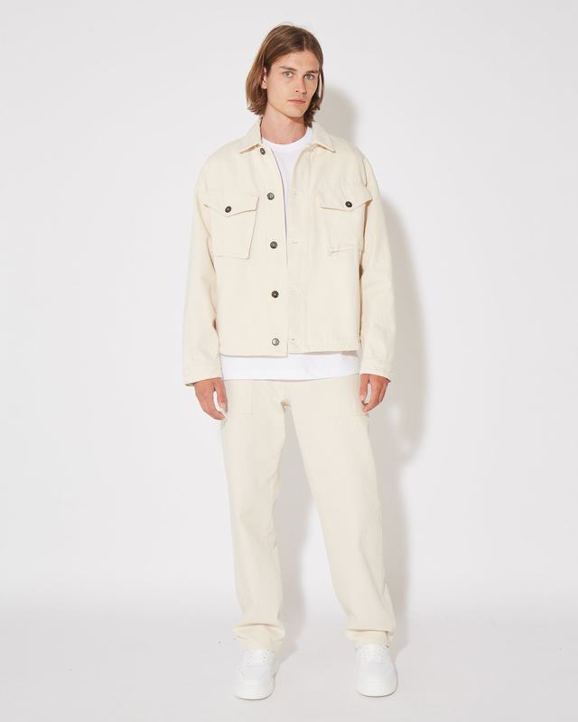 Philippe Model Pantaloni CHARLES da Uomo Ecru in Bull Denim Pezzi Unici