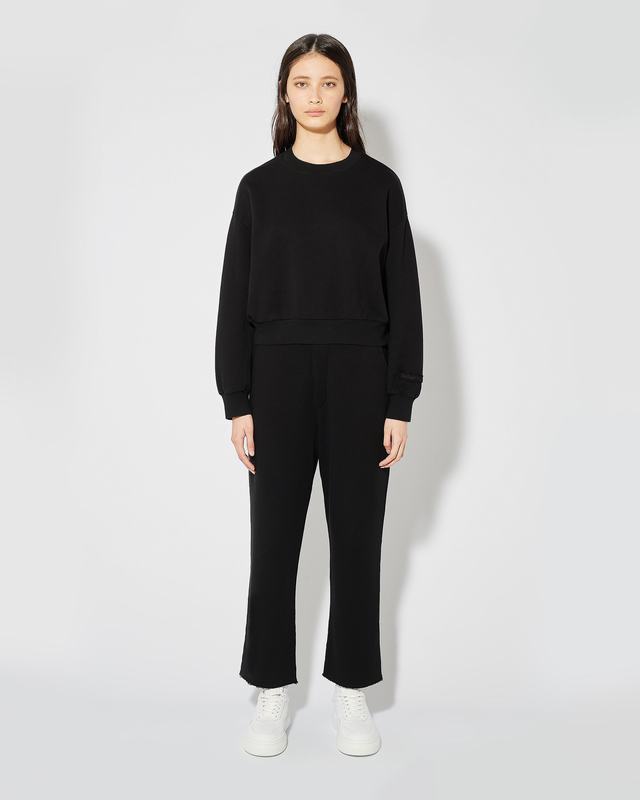Philippe Model Felpa Cropped Beatrice da Donna Nera in Jersey Consegna Veloce