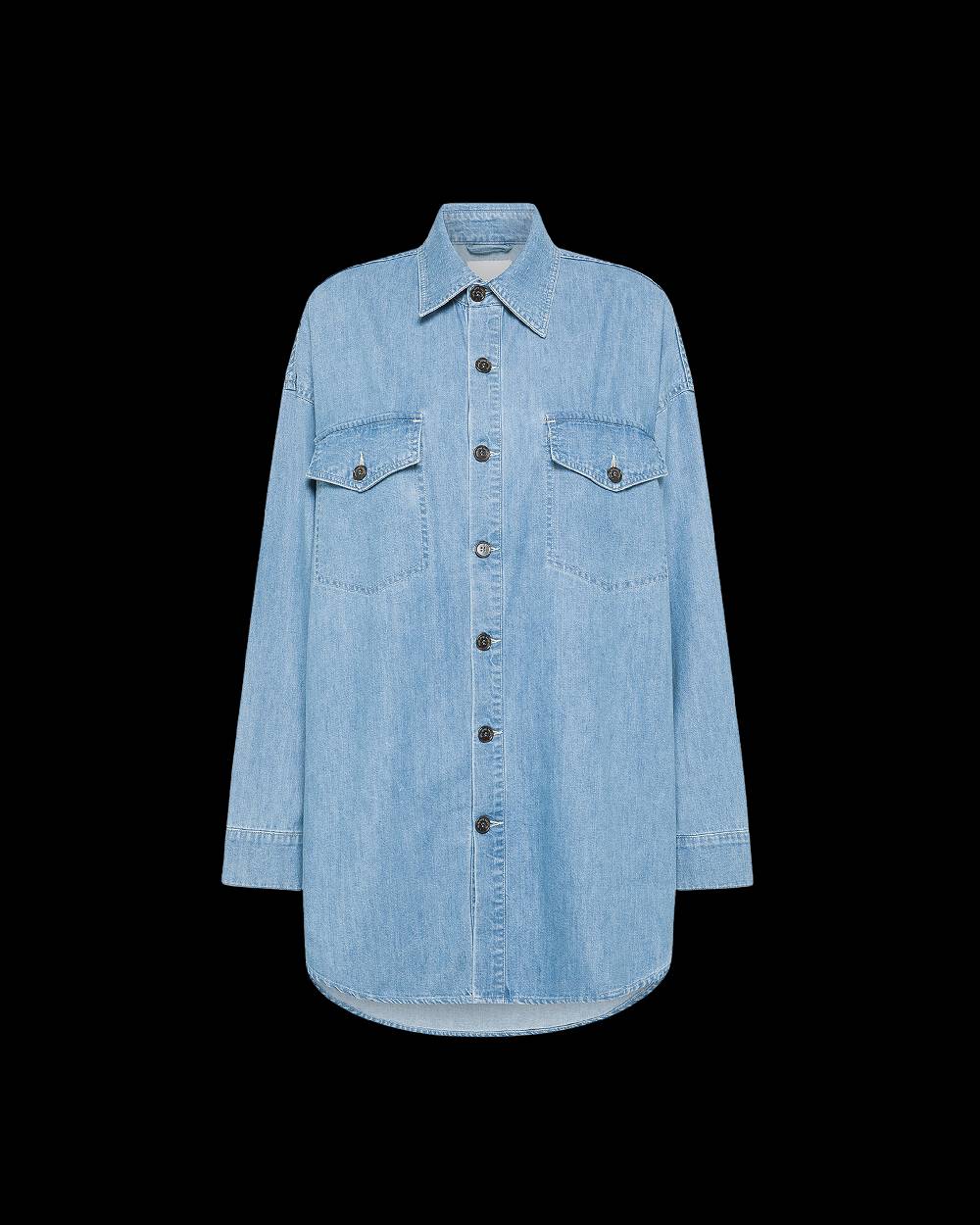 Philippe Model Camicia in Jeans Diane da Donna Azzurra in Denim Sconto