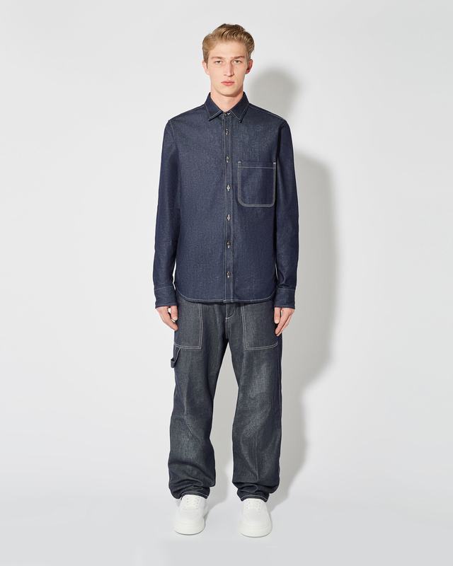 Philippe Model Denim Overshirt David da Uomo Blu in Denim Vendita Calda