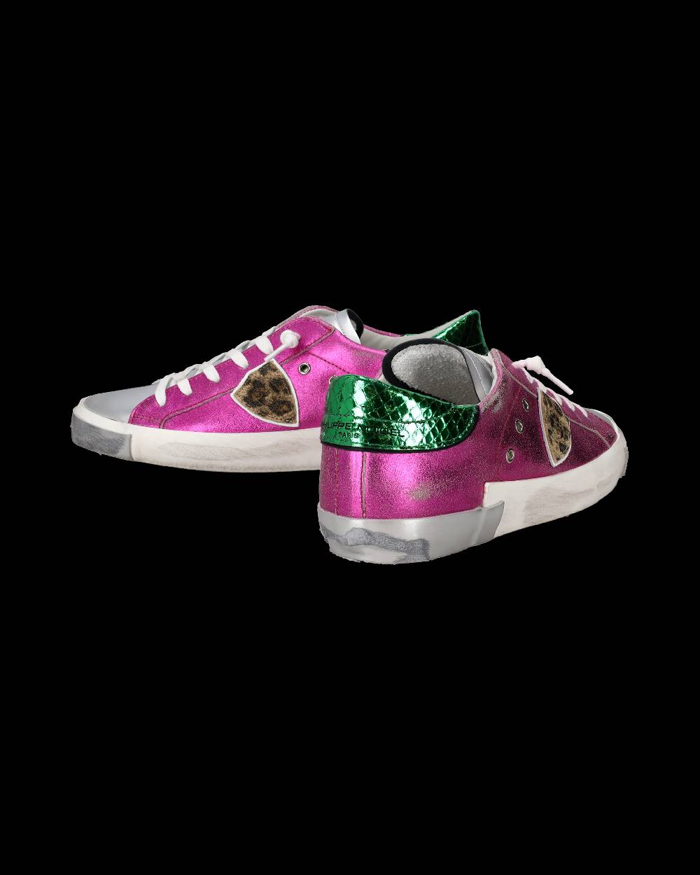 Philippe Model Sneakers Prsx da Donna Fucsia in Pelle Metal Moda