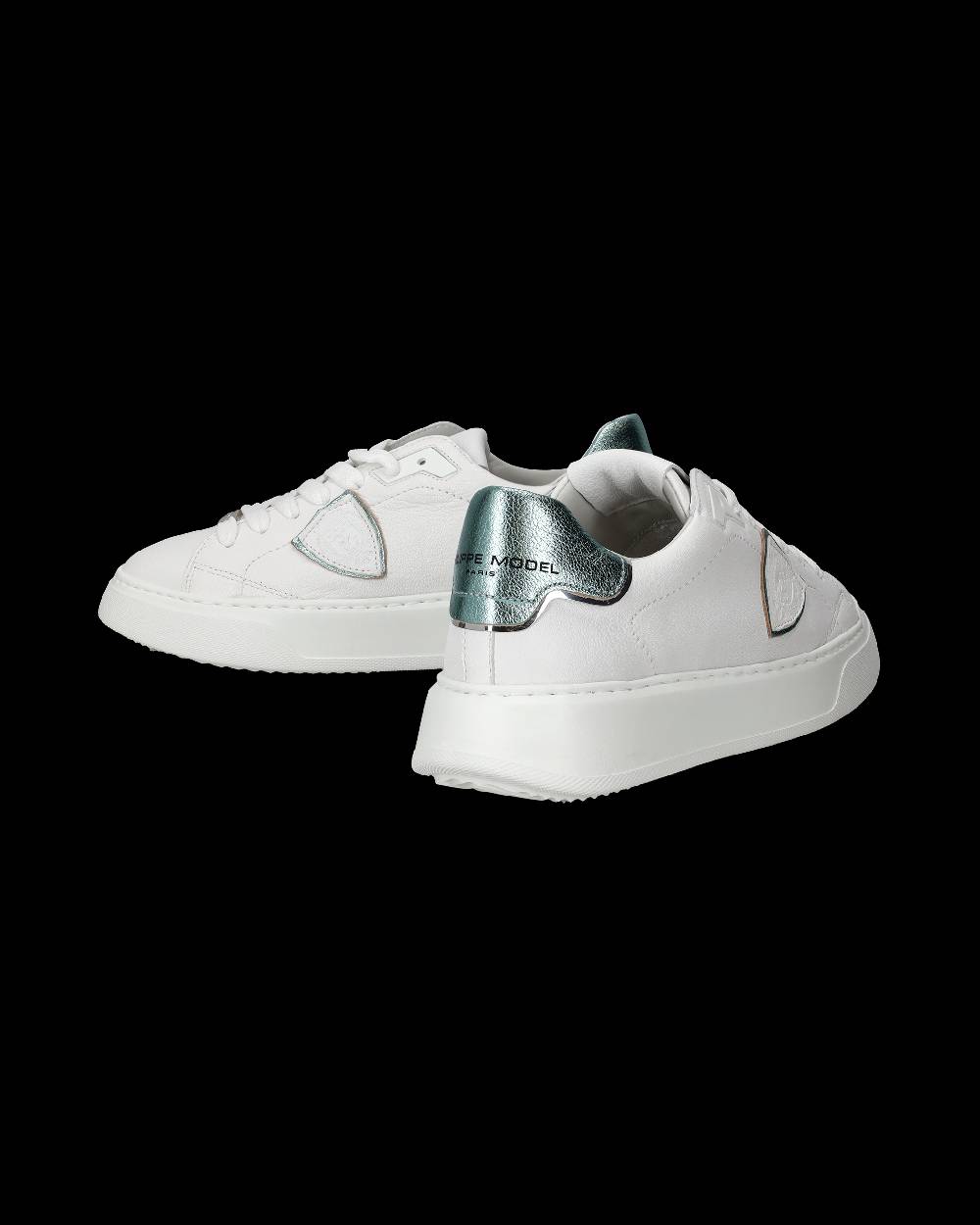 Philippe Model Sneakers Temple da Donna Bianche e Blu in Pelle Morbida Promozione