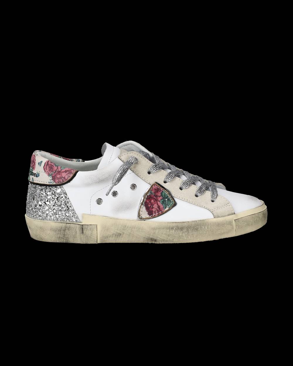 Philippe Model Sneakers Prsx da Donna Bianche e Argento in Pelle Pezzi Unici