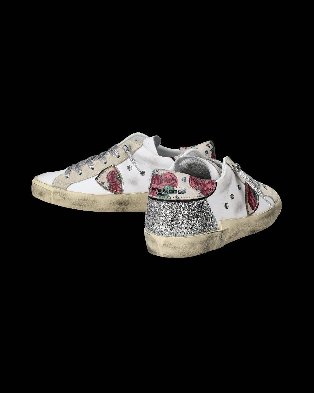 Philippe Model Sneakers Prsx da Donna Bianche e Argento in Pelle Pezzi Unici