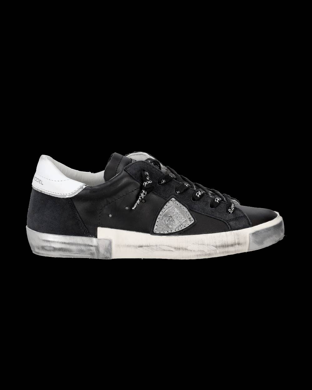 Philippe Model Sneaker bassa Prsx donna - nero e argento Sottocosto