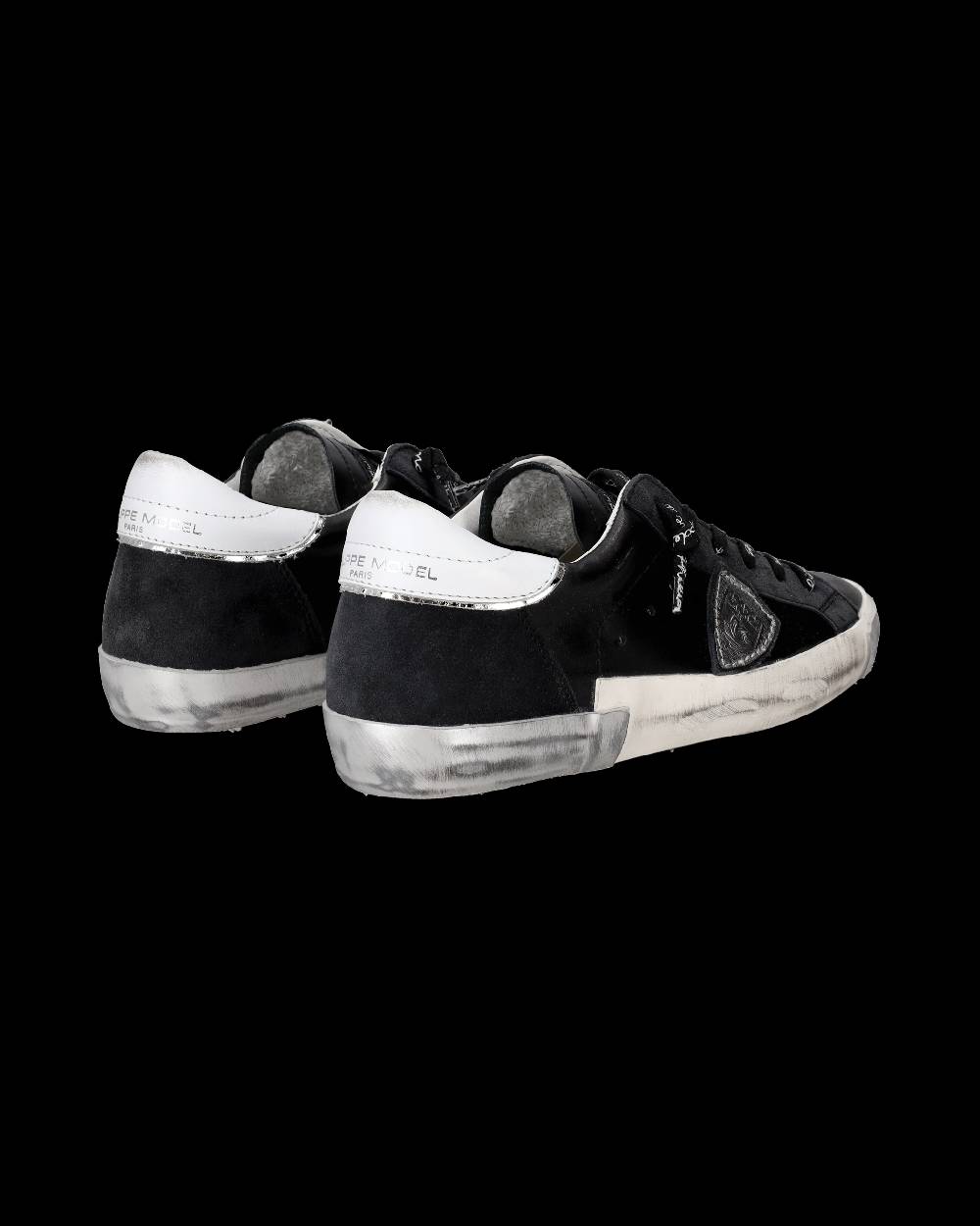Philippe Model Sneaker bassa Prsx donna - nero e argento Sottocosto