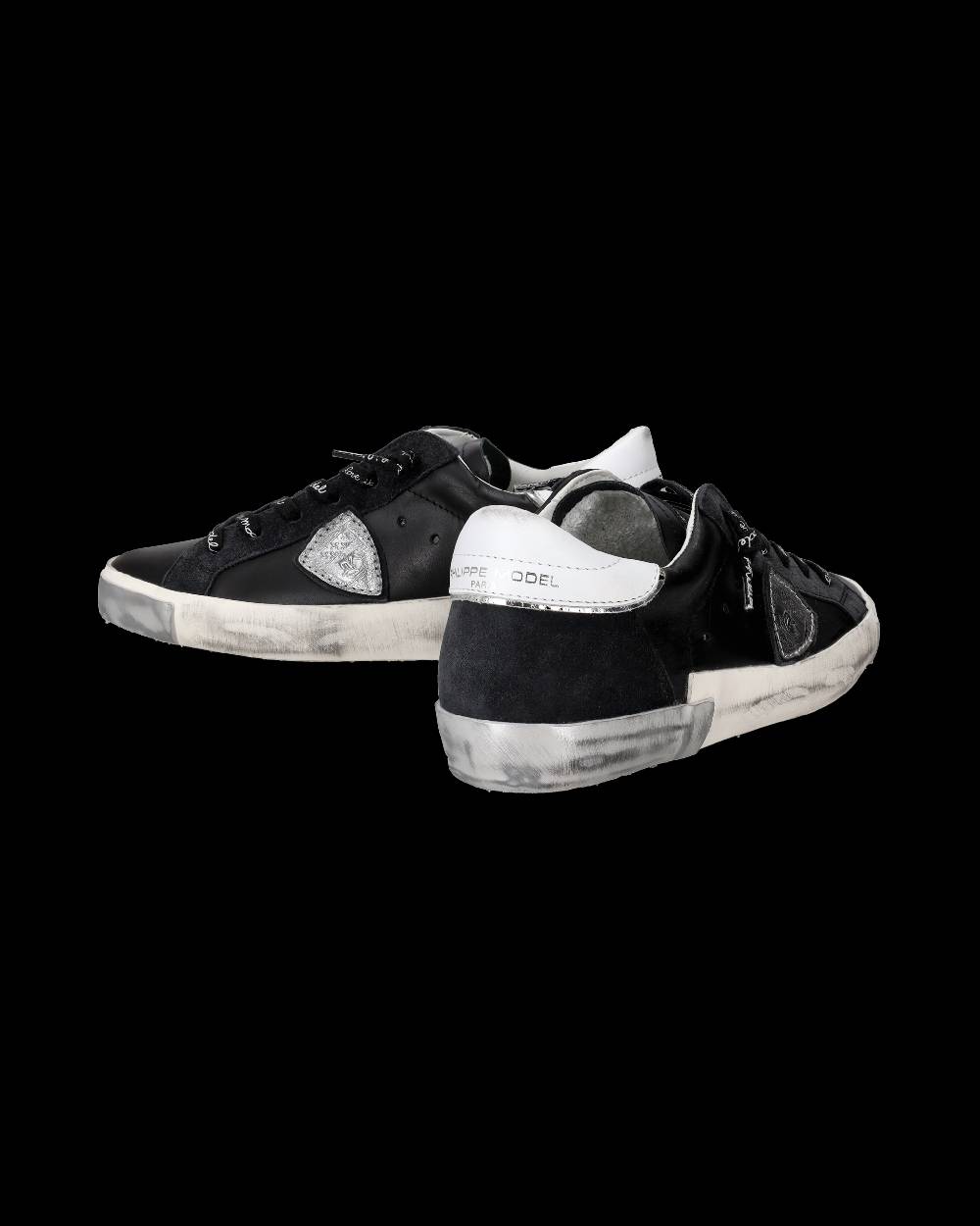 Philippe Model Sneaker bassa Prsx donna - nero e argento Sottocosto