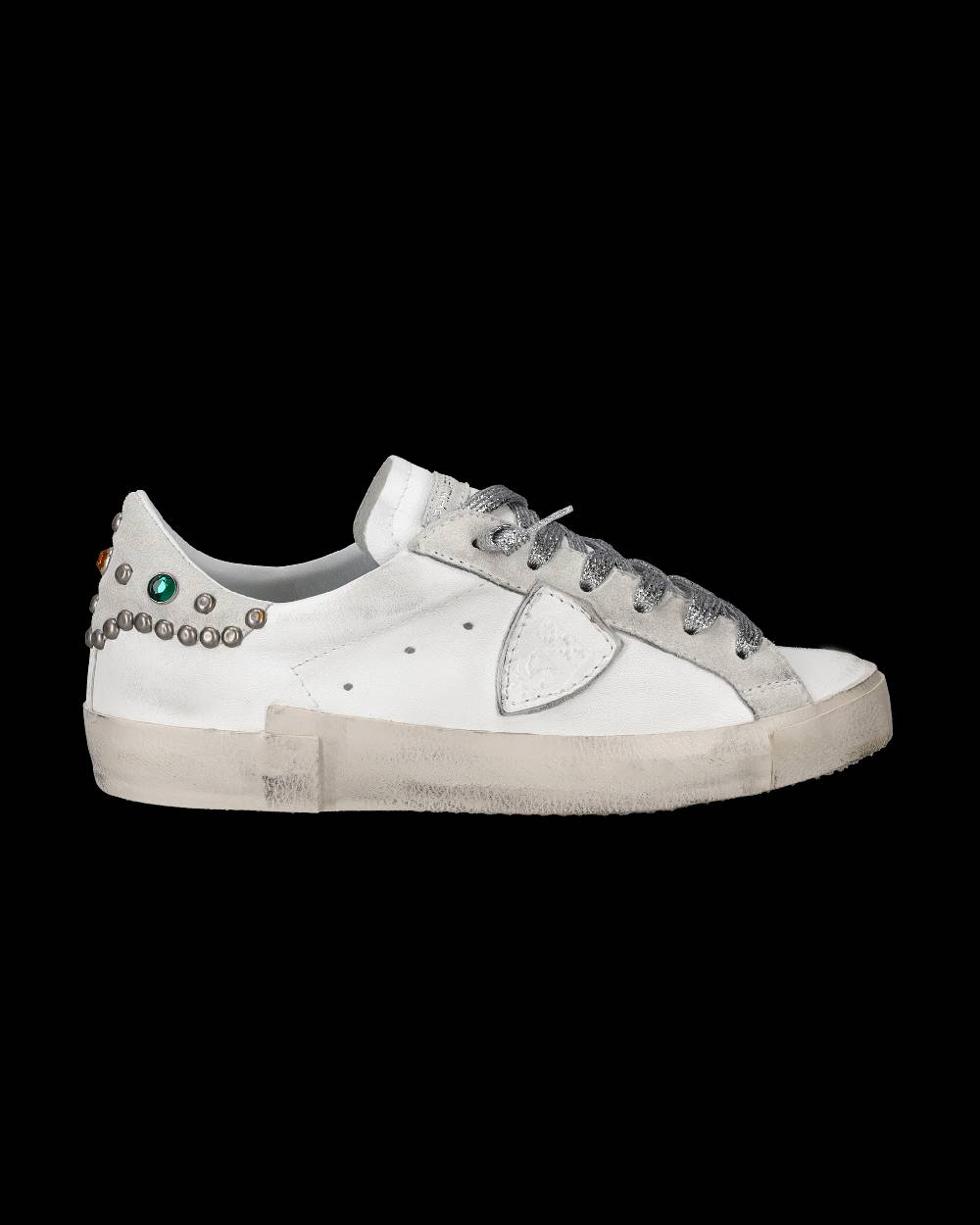 Philippe Model Sneakers Prsx da Donna Bianche e Grigie in Pelle Vendita Economica